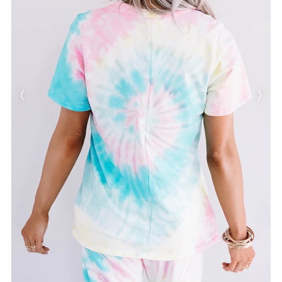 NWT 1 4 3 STORY OCEANSIDE 🌊 DREAMING TIE DYE TEE & JOGGER (SET)-BLUE🩵, M, BNWT - Picture 5 of 12